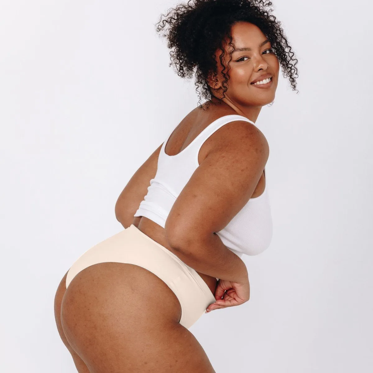 Mid-Rise Cheeky - Seamless Cotton - Vanilla sold by Peach Underwear product image thumbnail 5