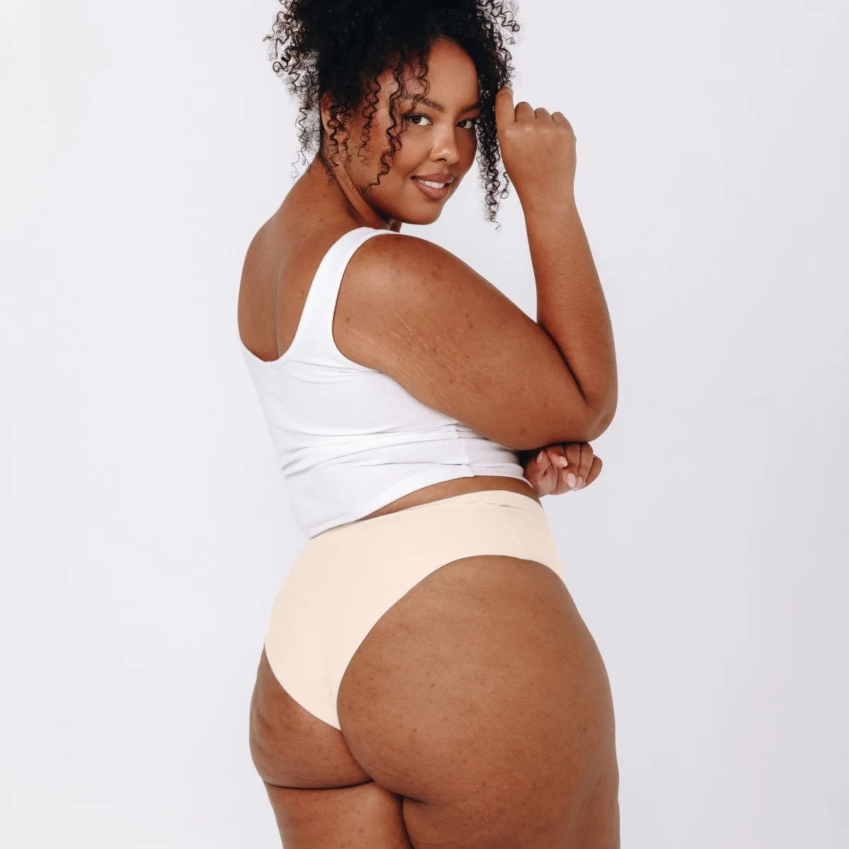 Mid-Rise Cheeky - Seamless Cotton - Vanilla sold by Peach Underwear product image thumbnail 3
