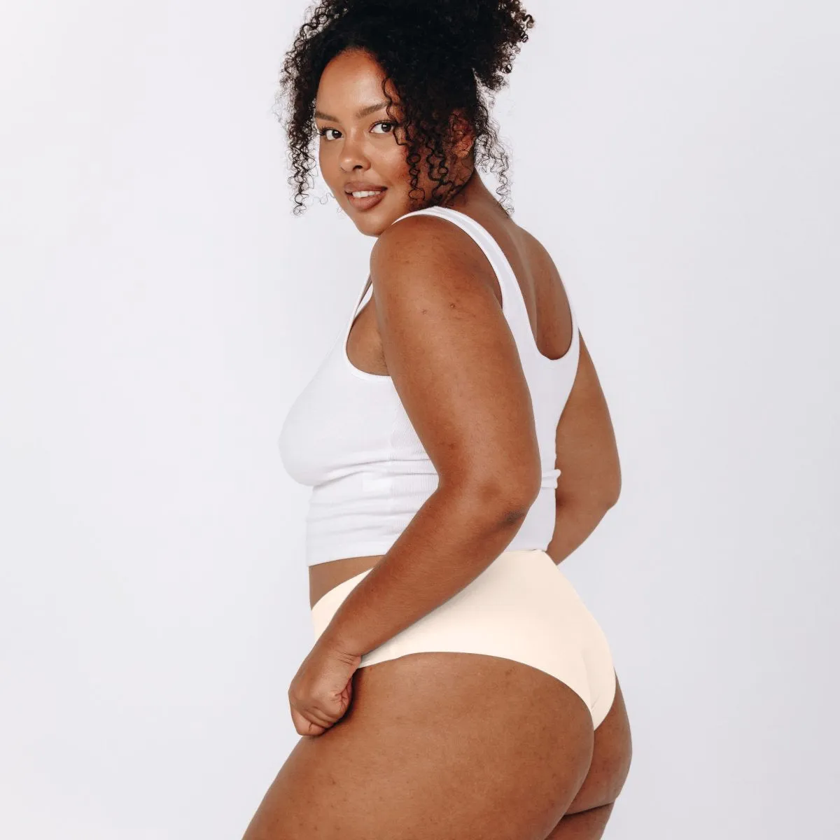 Mid-Rise Cheeky - Seamless Cotton - Vanilla sold by Peach Underwear product image thumbnail 2