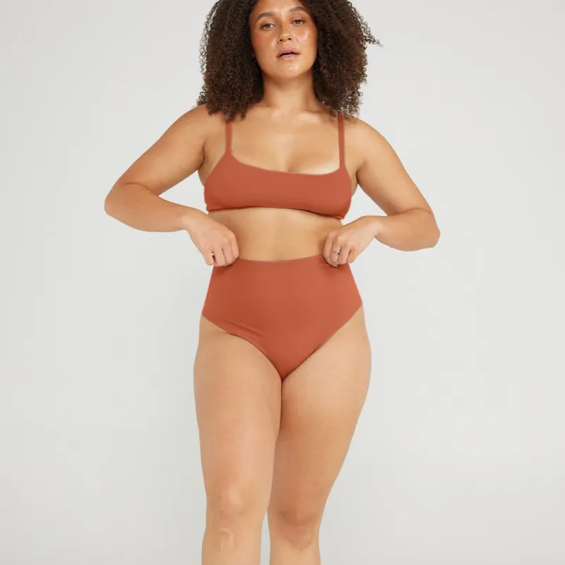 High-Rise Thong - Seamless Cotton - Spice sold by Peach Underwear