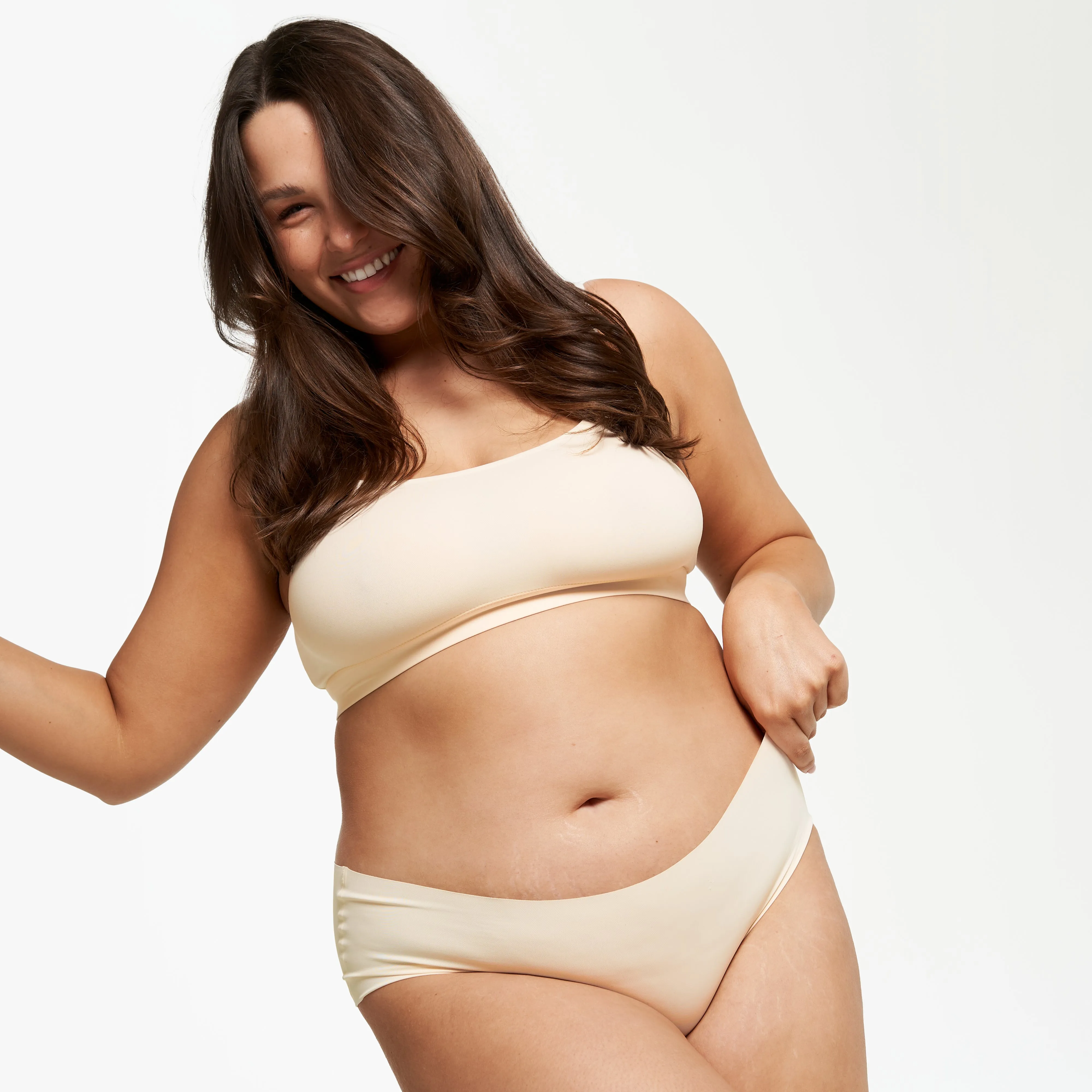 Mid-Rise Bikini Brief - Seamless Ultrasmooth - Vanilla sold by Peach Underwear