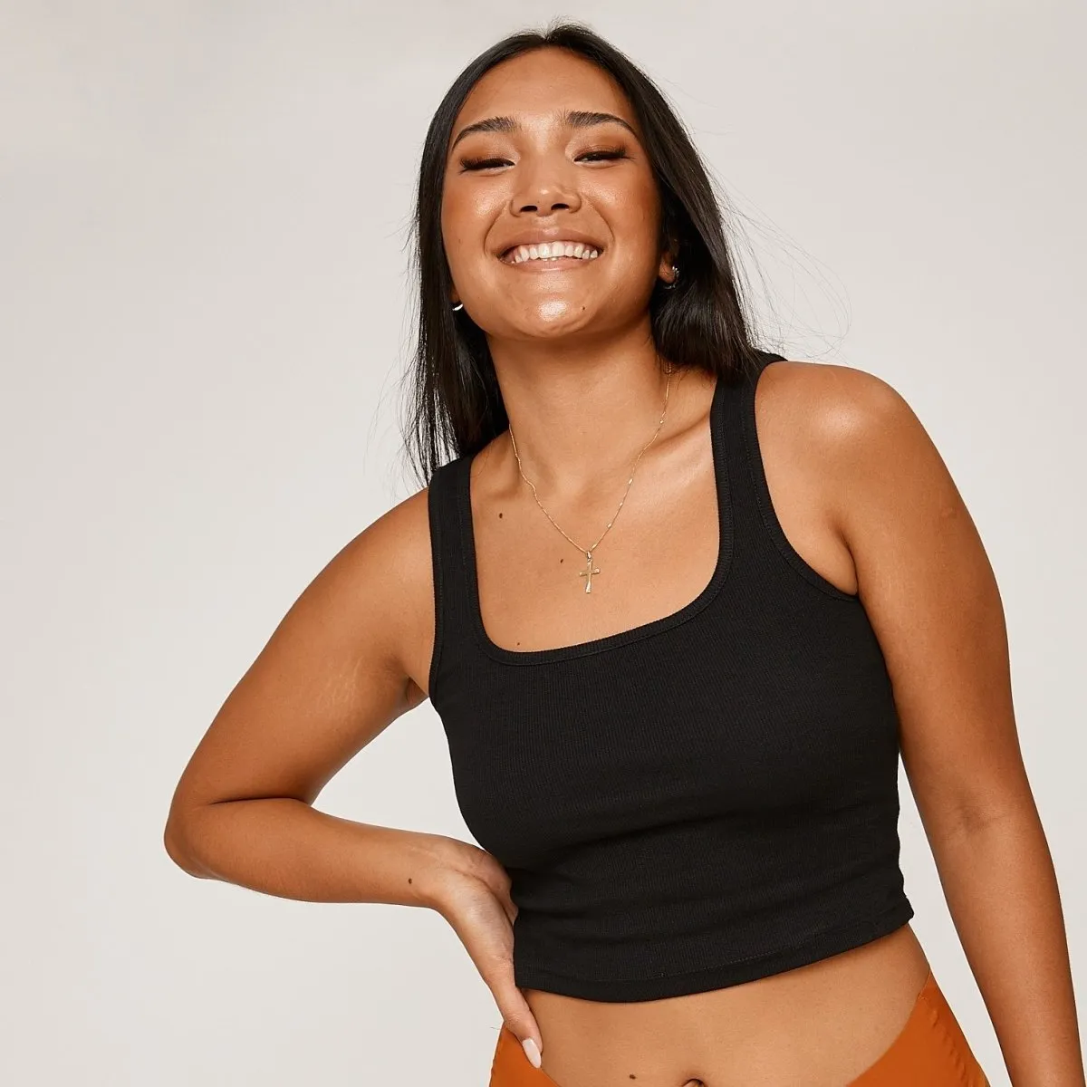 Cotton Sleep Tank - Black sold by Peach Underwear