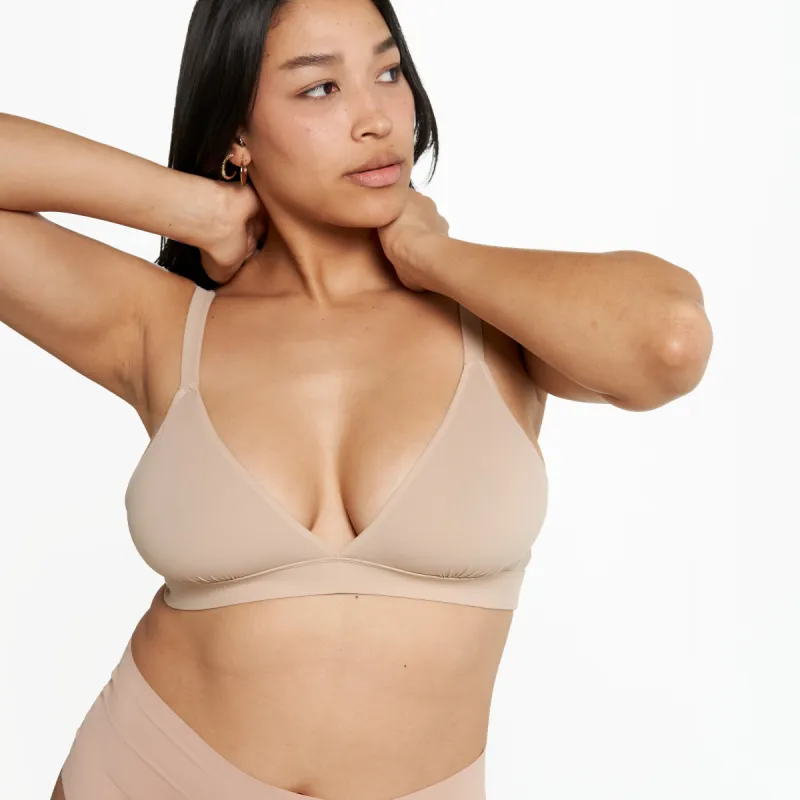 Triangle Bralette - Super Stretch - Latte sold by Peach Underwear