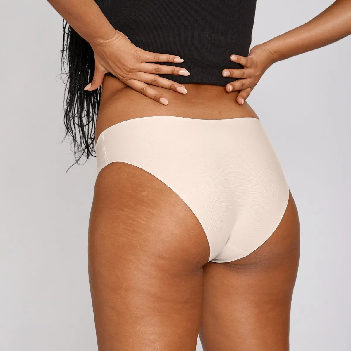 Original-Rise Bikini Brief - Seamless Cotton - Vanilla sold by Peach Underwear