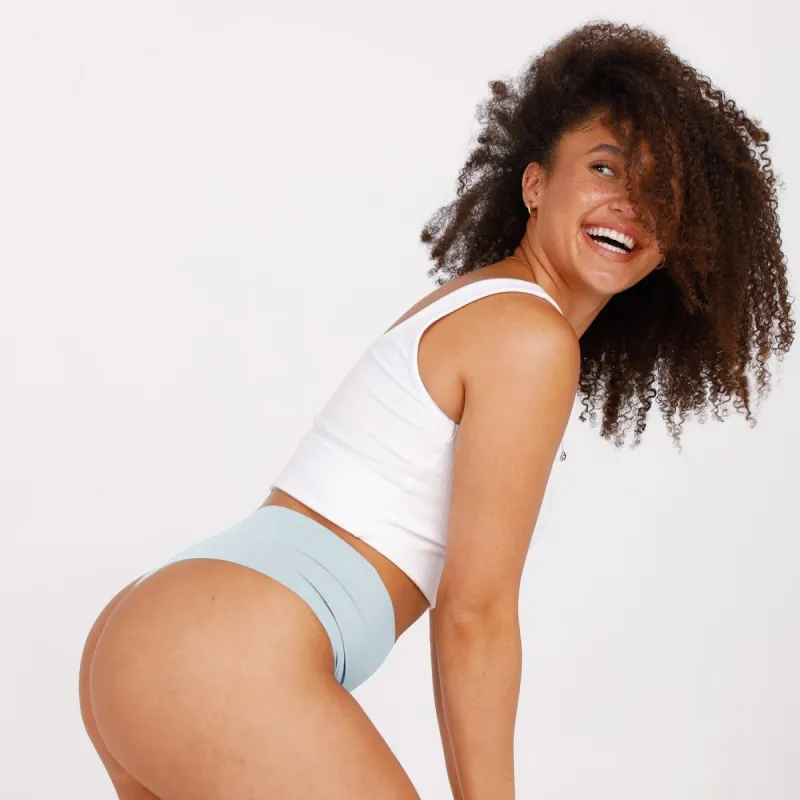 Mid-Rise Thong - Seamless Ultrasmooth - Sky Blue sold by Peach Underwear