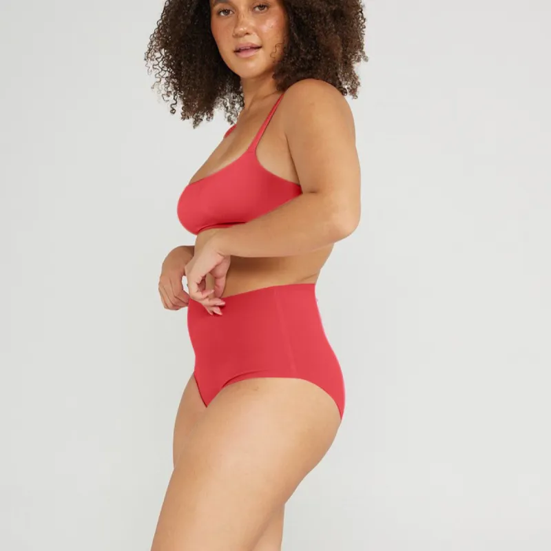 High-Rise Bikini - Seamless Cotton - Rosewood sold by Peach Underwear
