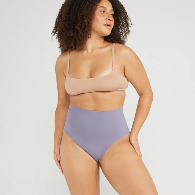 High-Rise Thong - Seamless Cotton - Ocean sold by Peach Underwear