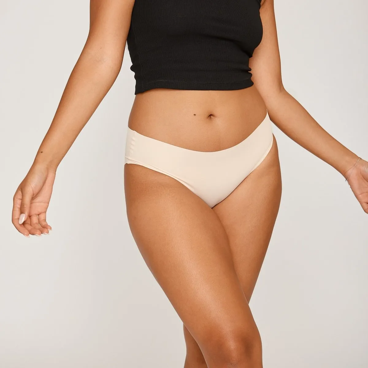 Mid-Rise Bikini Brief - Seamless Ultrasmooth - Buttermilk sold by Peach Underwear product image thumbnail 4