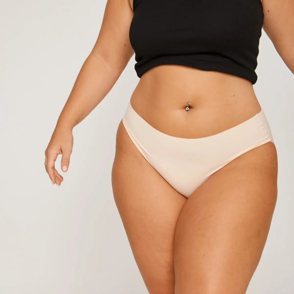 Mid-Rise Bikini Brief - Seamless Ultrasmooth - Buttermilk sold by Peach Underwear product image thumbnail 2