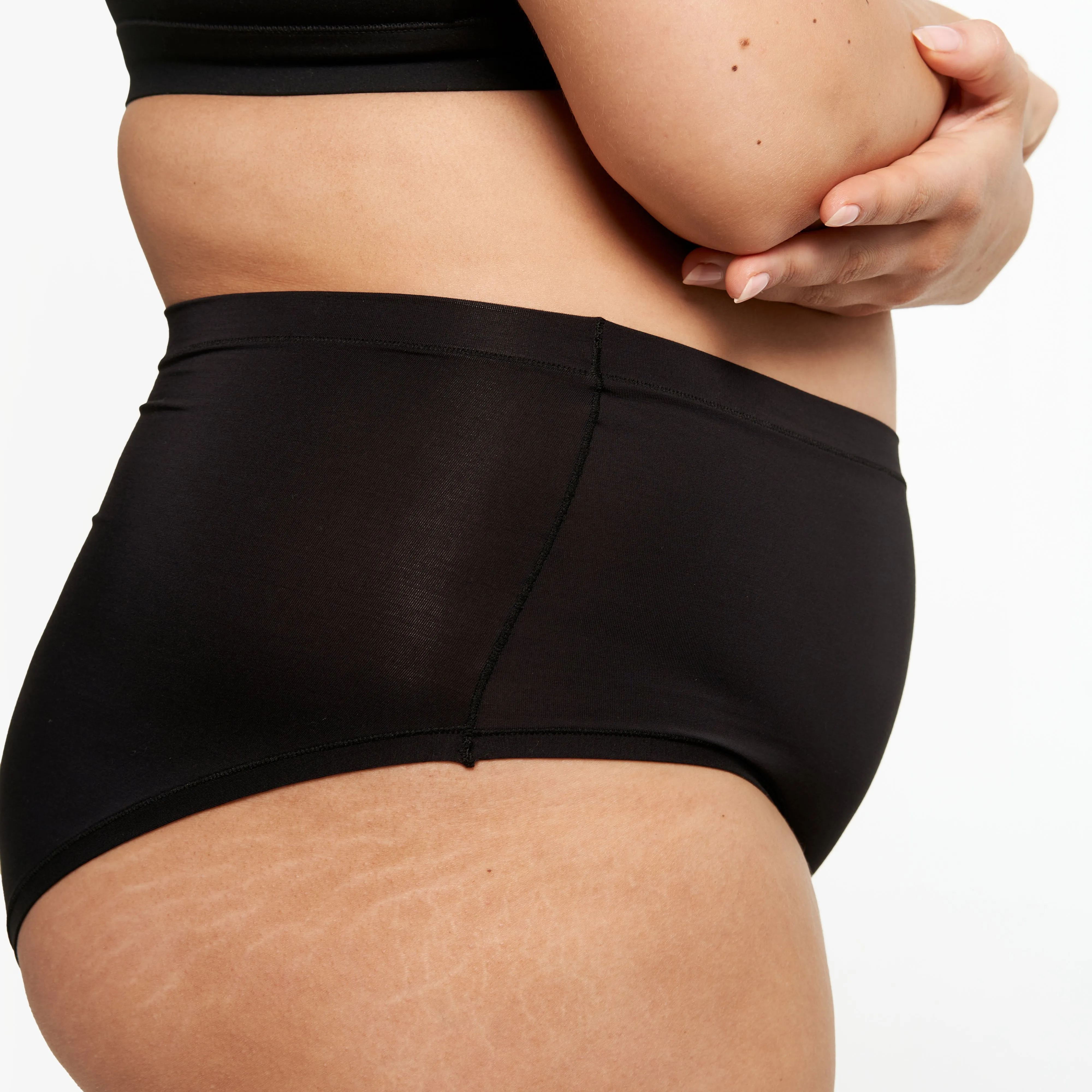 7-Pack High-Rise Bikini Brief - Bamboo Butter - Black sold by Peach Underwear product image thumbnail 2