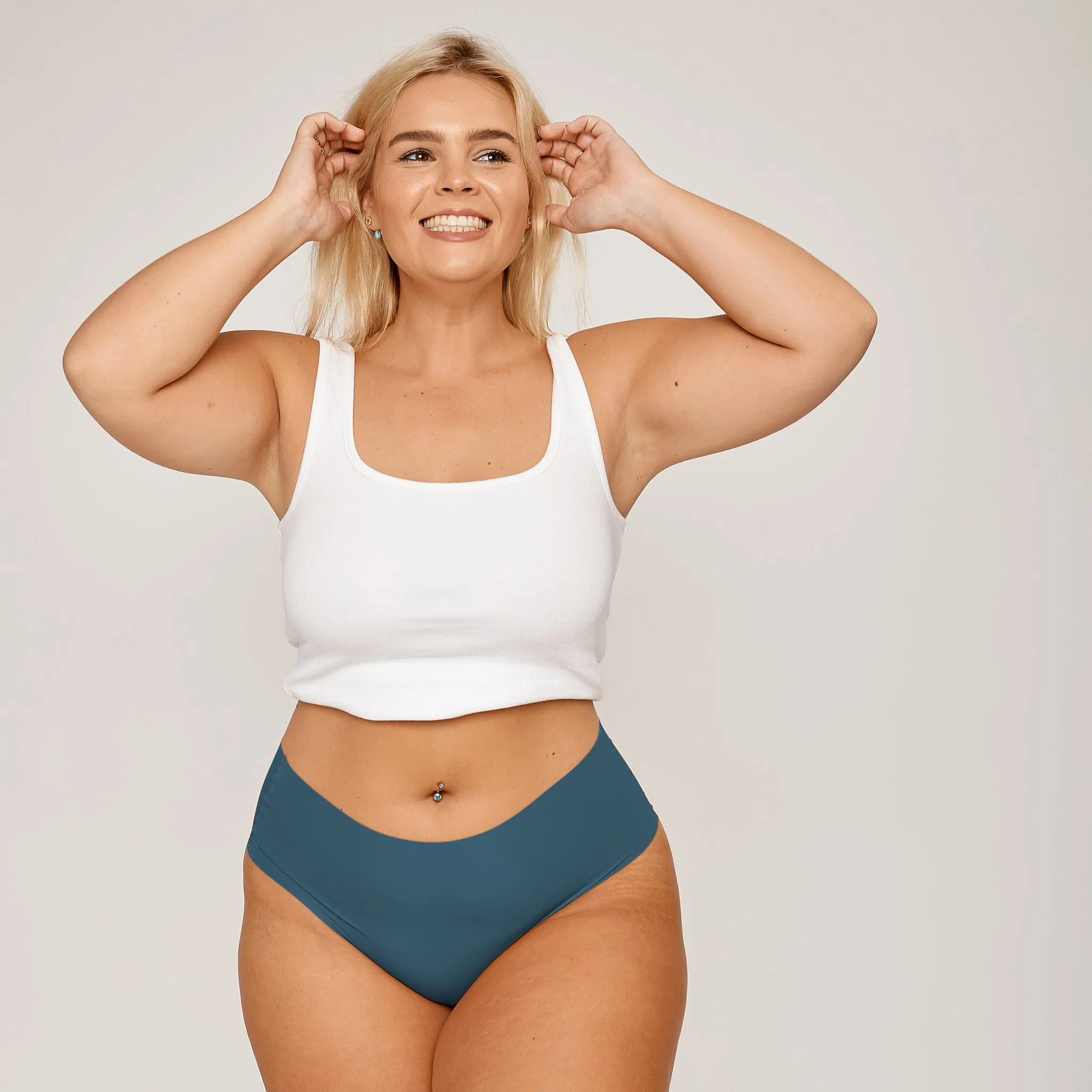 Mid-Rise Cheeky - Seamless Ultrasmooth - Neptune sold by Peach Underwear