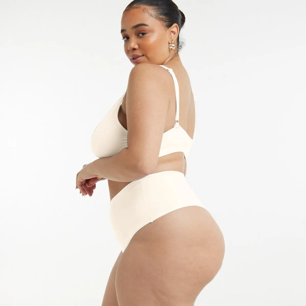 High-Rise Thong - Super Stretch - Vanilla sold by Peach Underwear