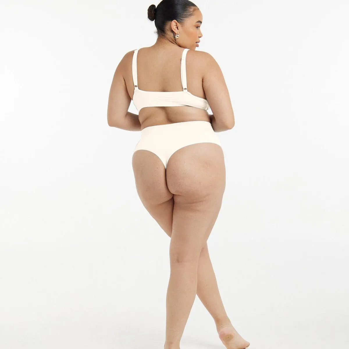 High-Rise Thong - Super Stretch - Vanilla sold by Peach Underwear product image thumbnail 5