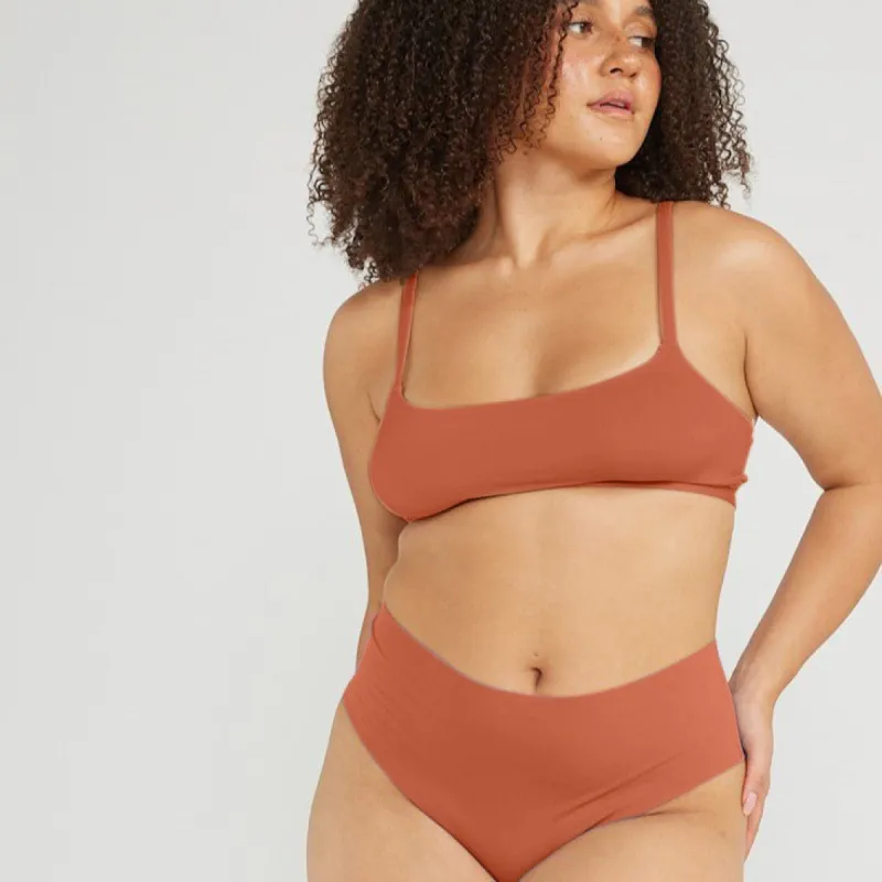 Mid-Rise Thong - Seamless Cotton - Spice sold by Peach Underwear