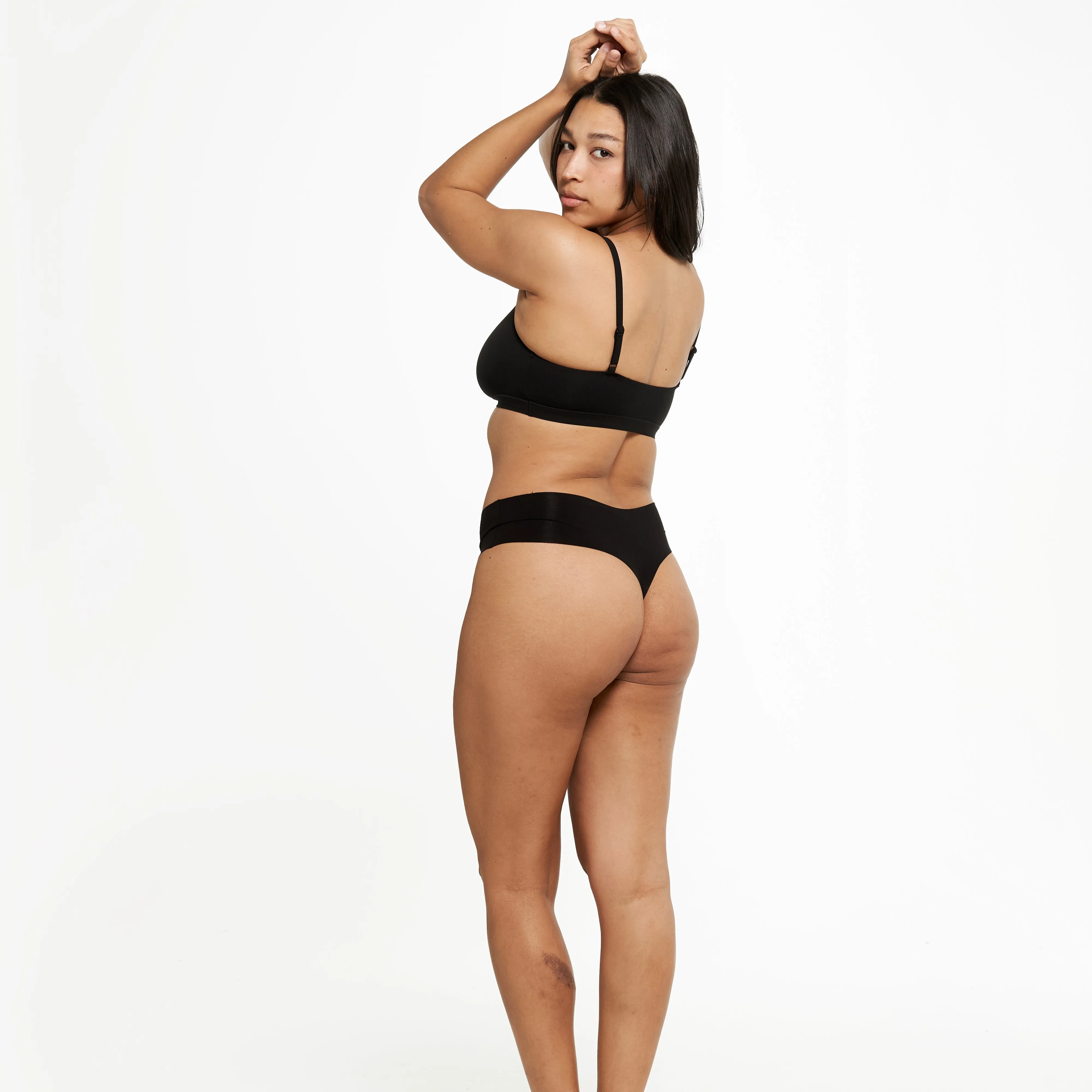 Mid-Rise Thong - Seamless Eco - Black sold by Peach Underwear product image thumbnail 4