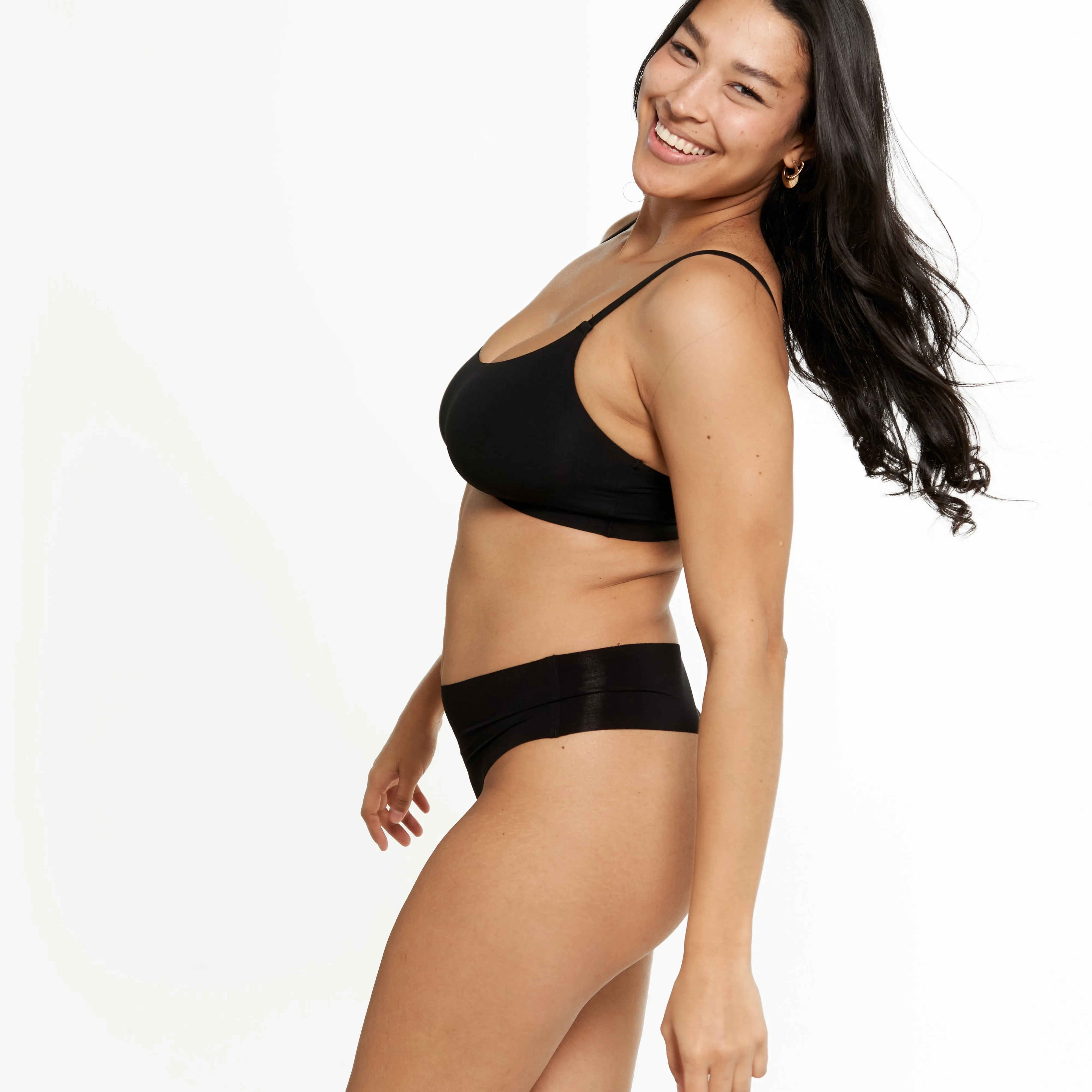 Mid-Rise Thong - Seamless Eco - Black sold by Peach Underwear product image thumbnail 5