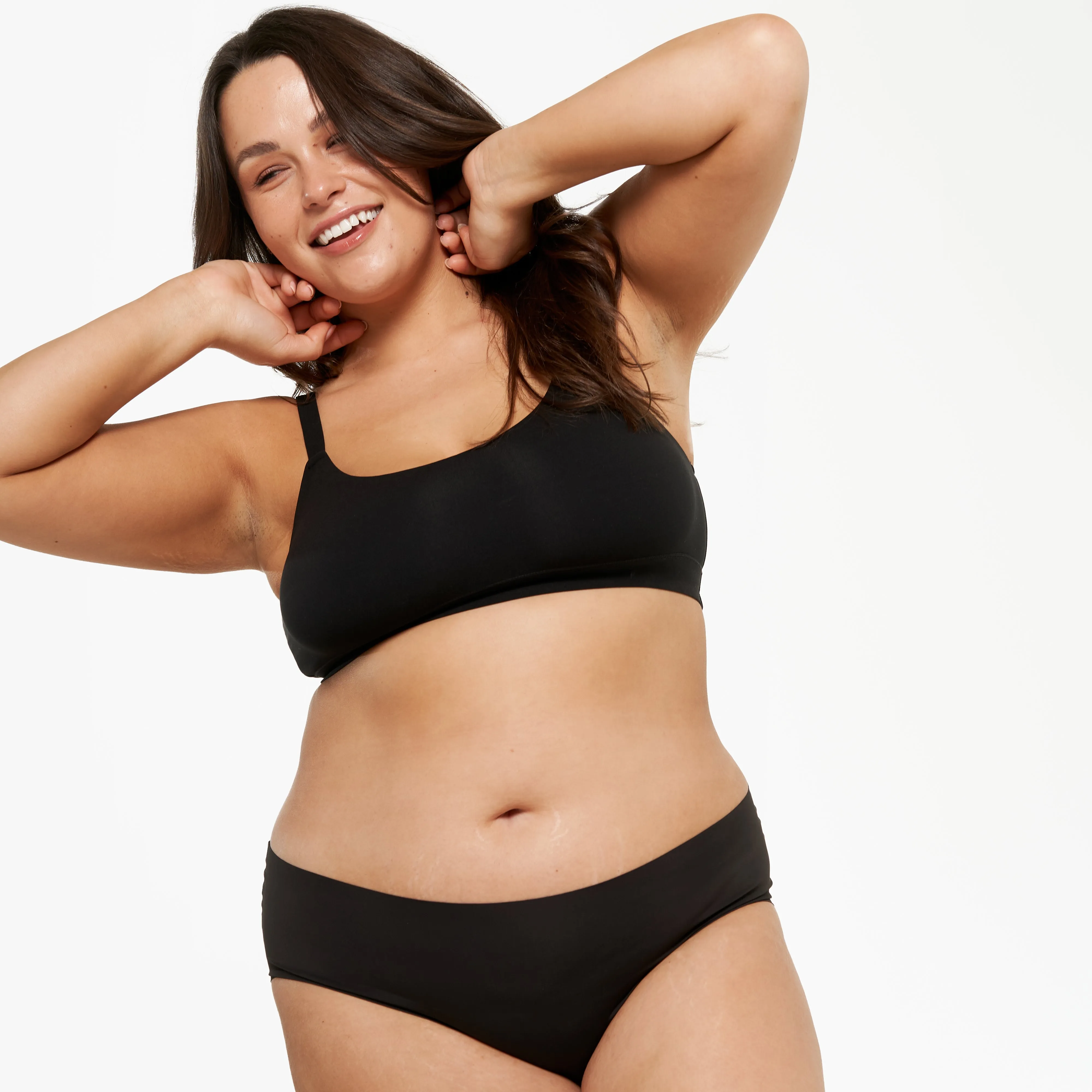 Mid-Rise Bikini Brief - Seamless Ultrasmooth - Black sold by Peach Underwear product image thumbnail 3