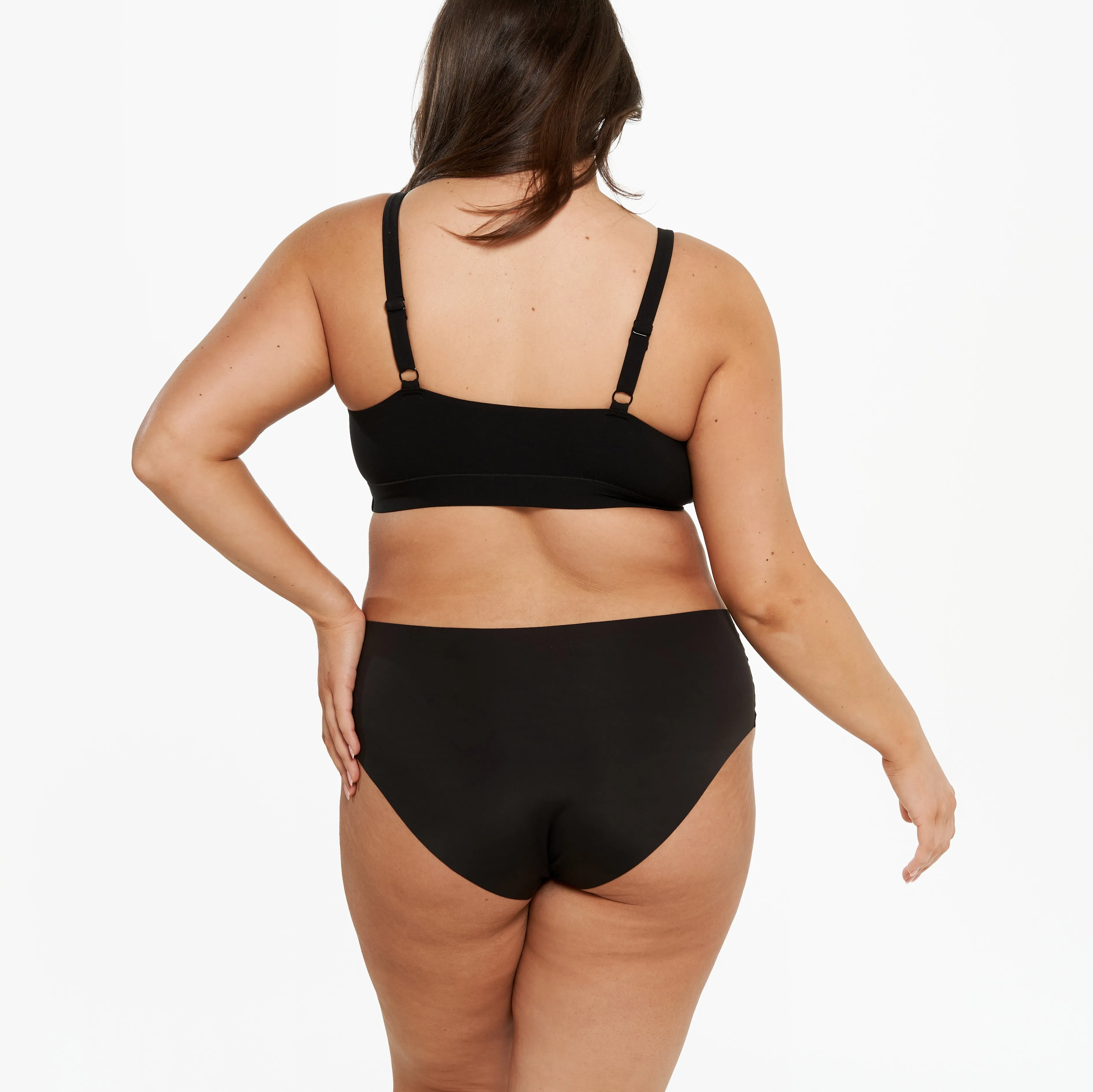 Mid-Rise Bikini Brief - Seamless Ultrasmooth - Black sold by Peach Underwear product image thumbnail 2