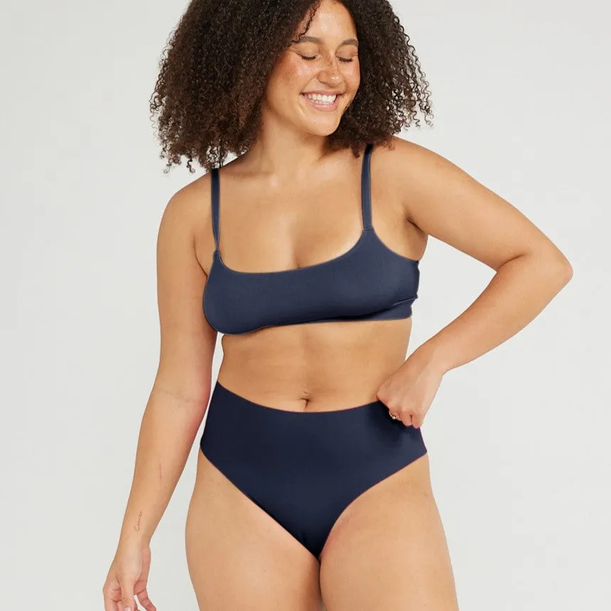 Mid-Rise Thong - Seamless Cotton - Ink sold by Peach Underwear product image thumbnail 3