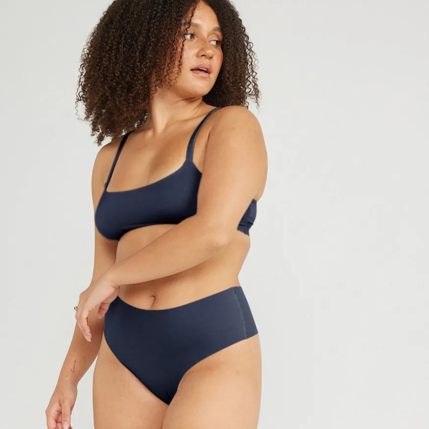 Mid-Rise Thong - Seamless Cotton - Ink sold by Peach Underwear product image thumbnail 5