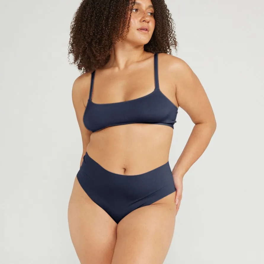 Mid-Rise Thong - Seamless Cotton - Ink sold by Peach Underwear product image thumbnail 4