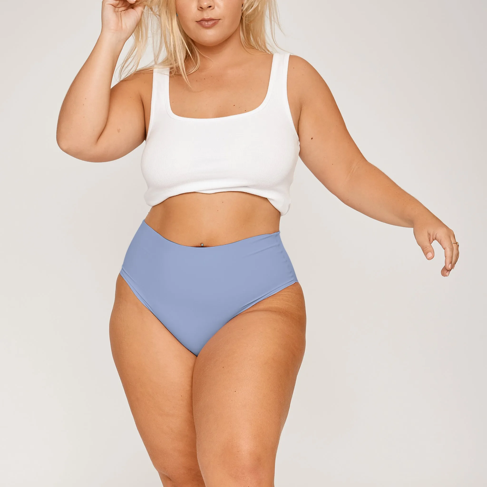 High-Rise Bikini Brief - Seamless Ultrasmooth - Frost sold by Peach Underwear