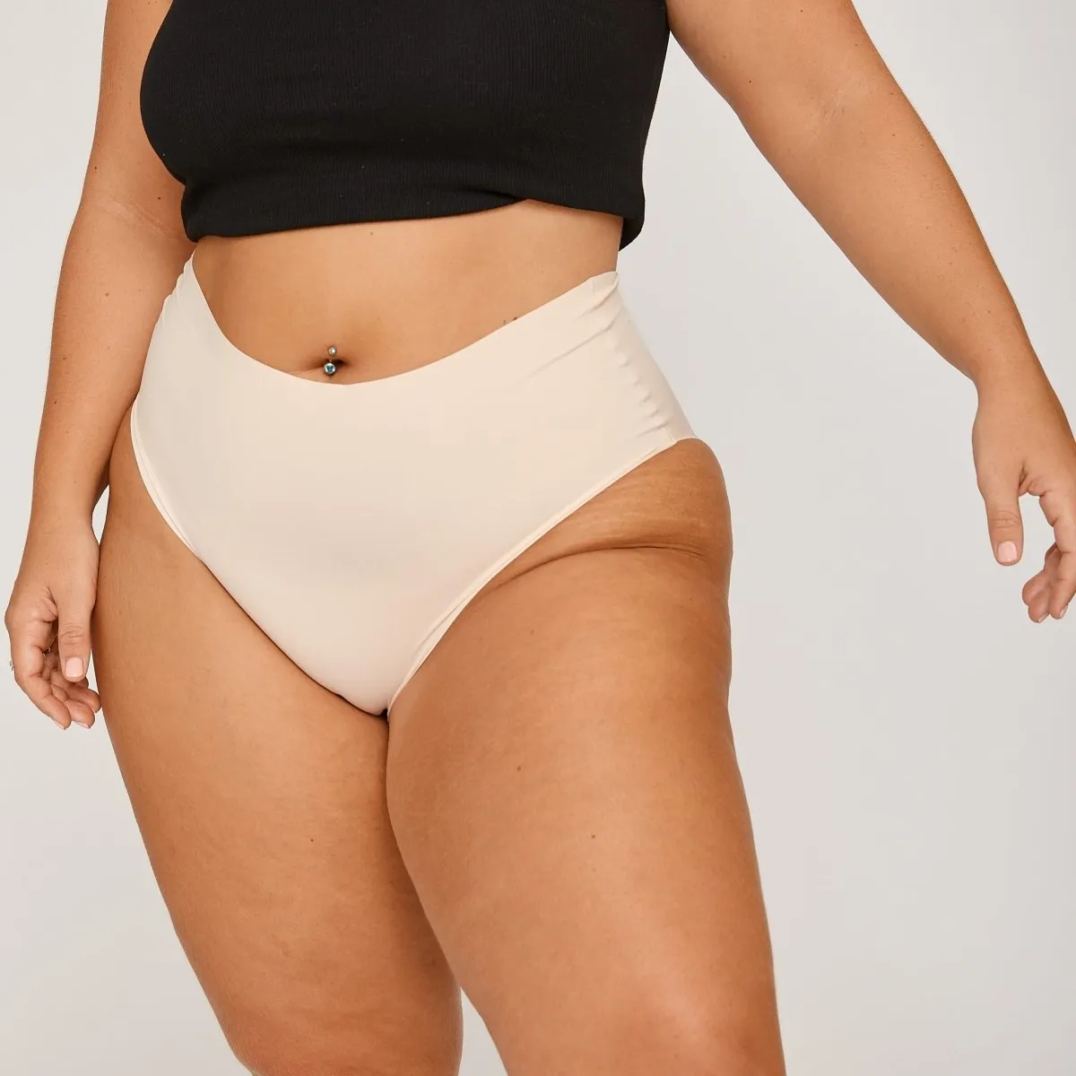 High-Rise Bikini Brief - Seamless Ultrasmooth - Buttermilk sold by Peach Underwear
