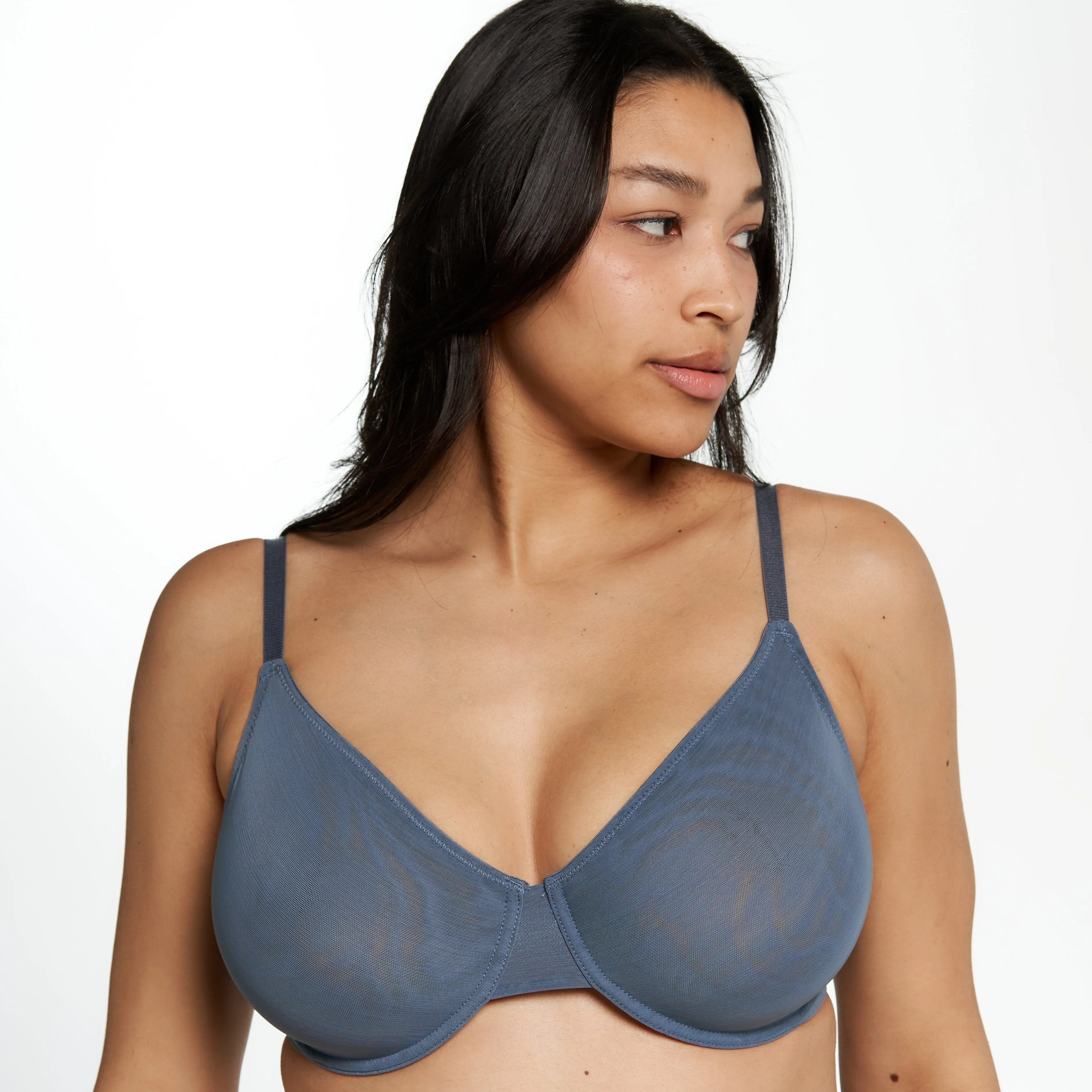 Underwire Mesh Bra - Stone Blue sold by Peach Underwear product image thumbnail 2