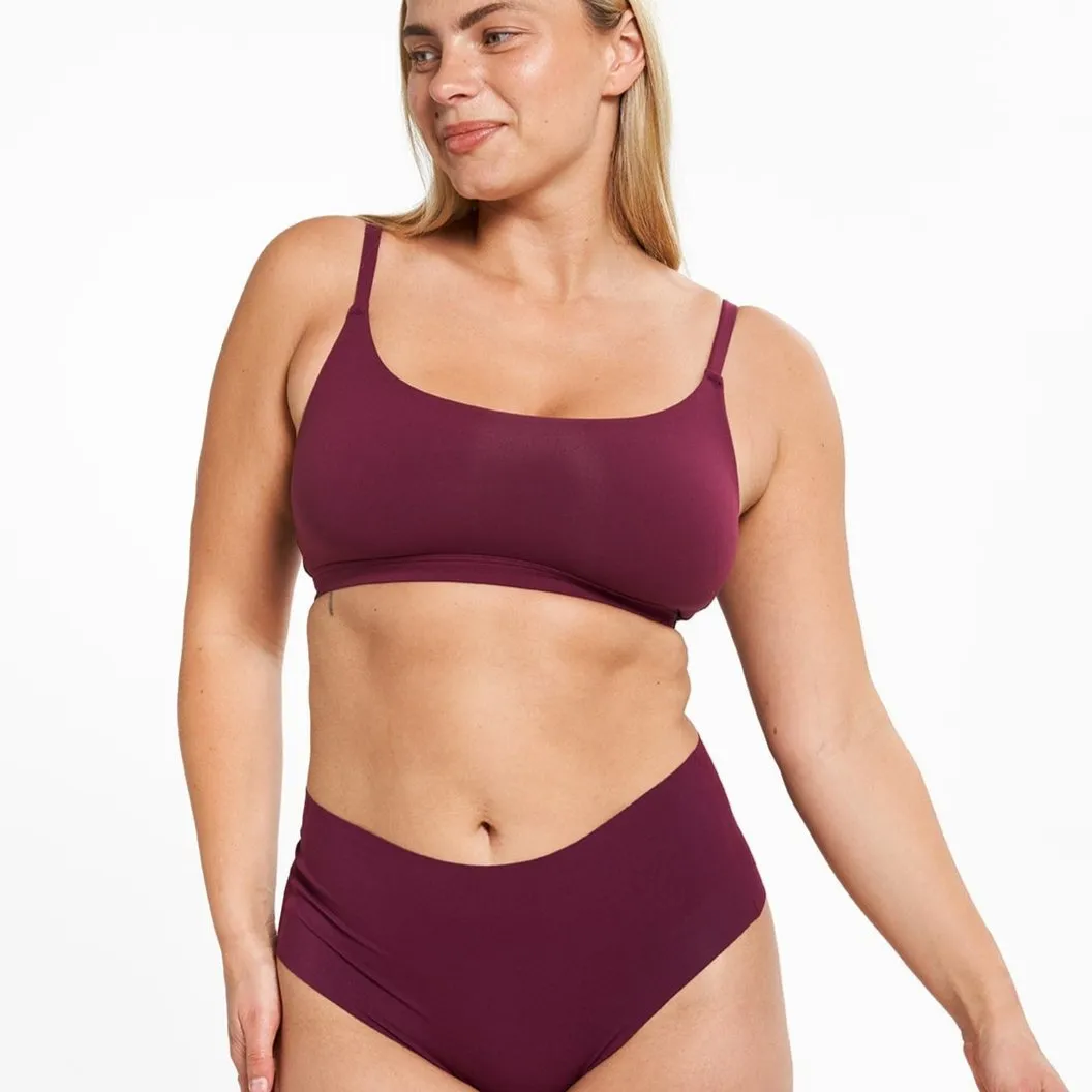 High-Rise Thong - Seamless Eco 2.0 - Shiraz sold by Peach Underwear