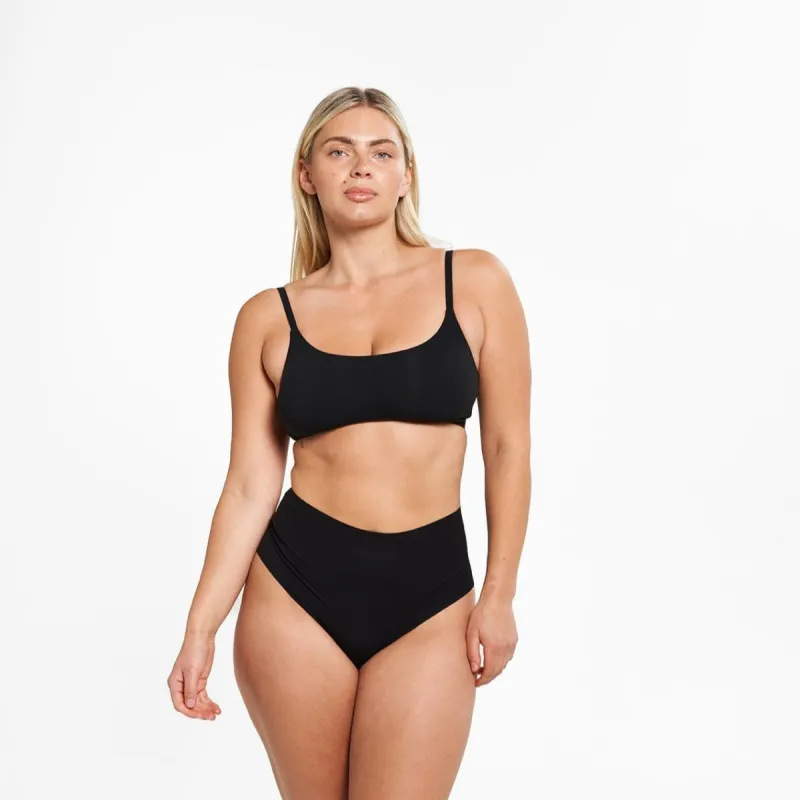 High-Rise Thong - Seamless Eco 2.0 - Black sold by Peach Underwear