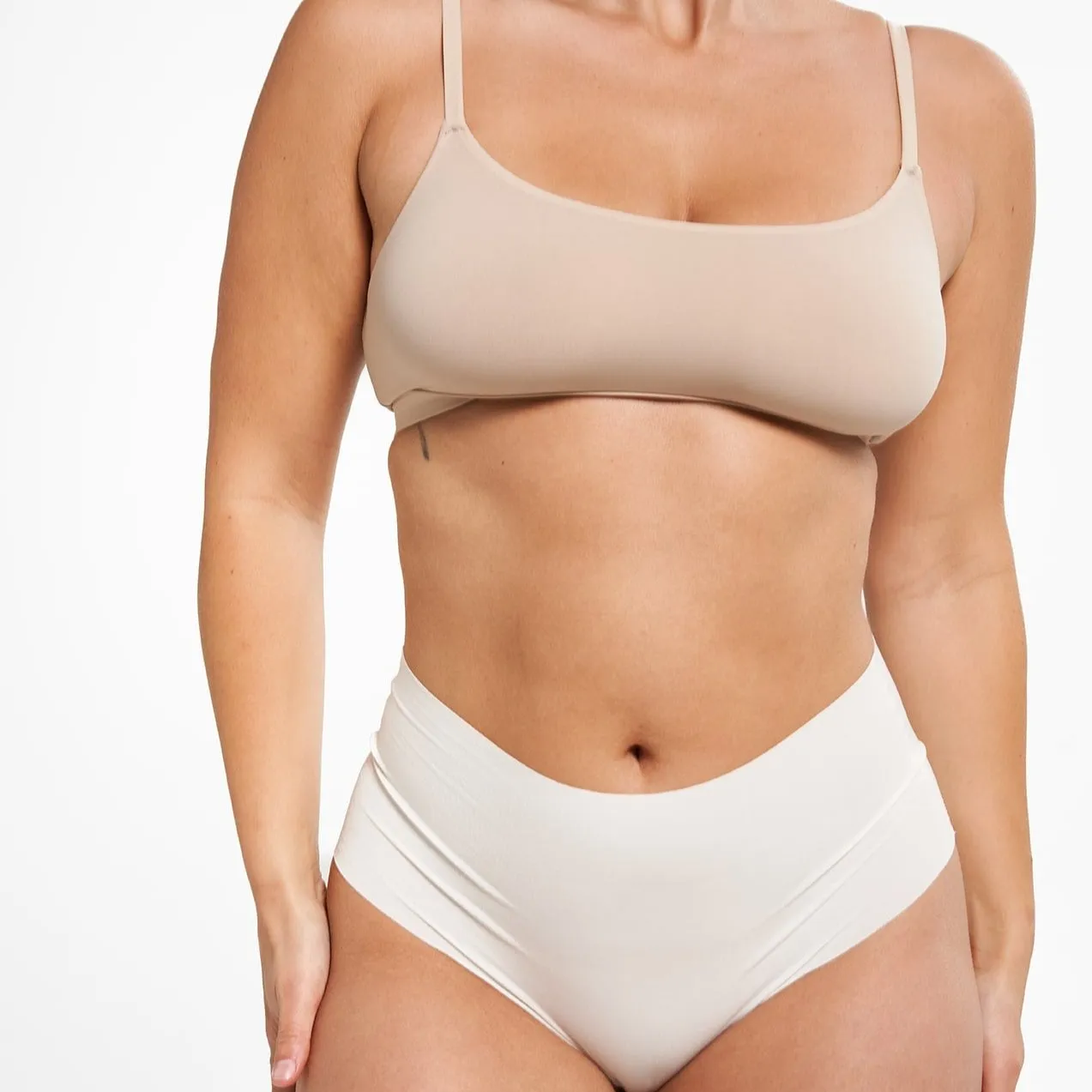 High-Rise Cheeky - Seamless Eco 2.0 - Vanilla sold by Peach Underwear