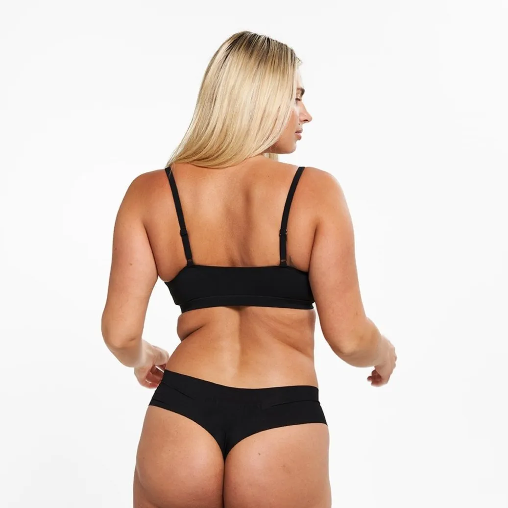 Mid-Rise Thong - Seamless Eco 2.0 - Black sold by Peach Underwear product image thumbnail 3