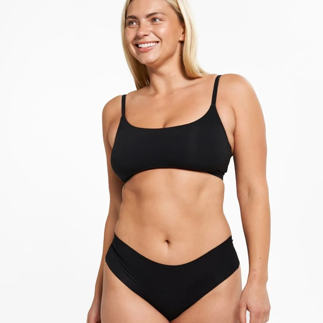 Mid-Rise Thong - Seamless Eco 2.0 - Black sold by Peach Underwear product image thumbnail 2