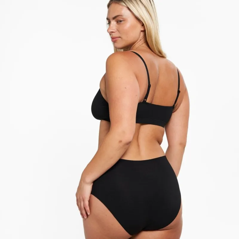 High-Rise Bikini - Seamless Eco 2.0 - Black sold by Peach Underwear