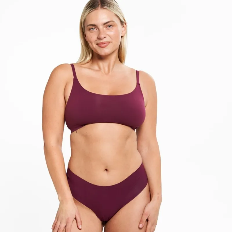 Mid-Rise Thong - Seamless Eco 2.0 - Shiraz sold by Peach Underwear