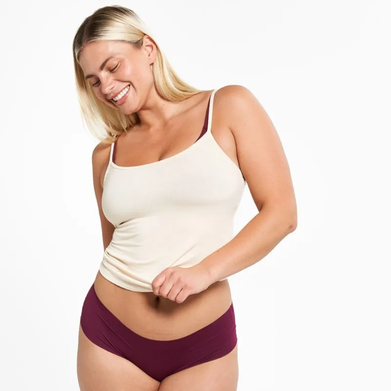 Mid-Rise Cheeky - Seamless Eco 2.0 - Shiraz sold by Peach Underwear