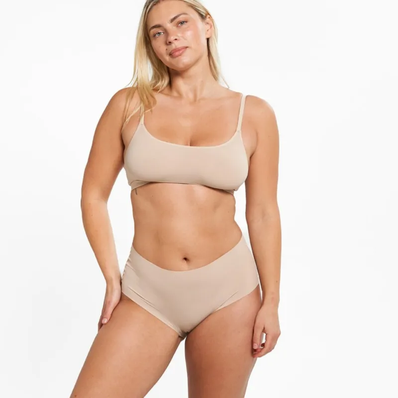 High-Rise Bikini Brief - Seamless Ultrasmooth 2.0 - Latte sold by Peach Underwear