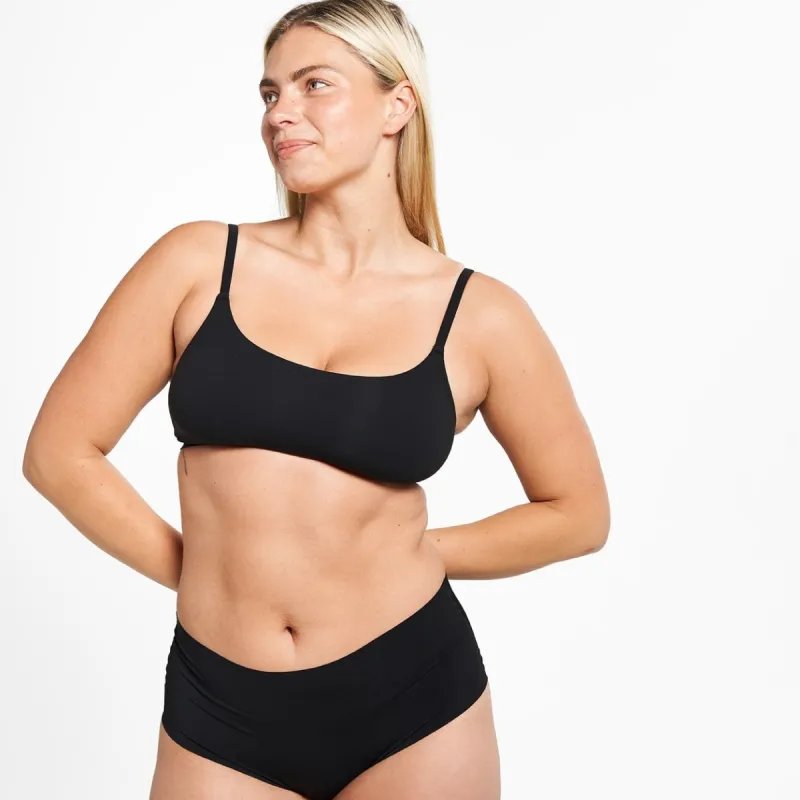 High-Rise Cheeky - Seamless Ultrasmooth 2.0 - Black sold by Peach Underwear