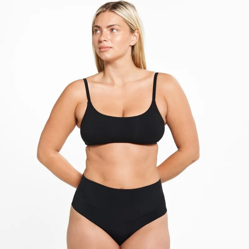 High-Rise Thong - Seamless Ultrasmooth 2.0 - Black sold by Peach Underwear