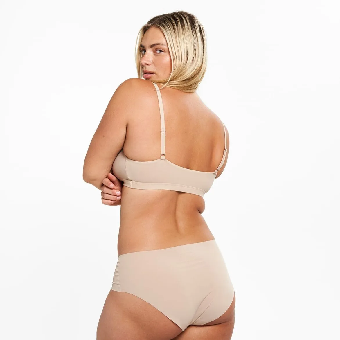 Mid-Rise Bikini Brief - Seamless Ultrasmooth 2.0 - Latte sold by Peach Underwear