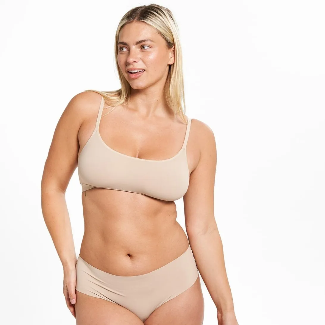 Mid-Rise Cheeky - Seamless Ultrasmooth 2.0 - Latte sold by Peach Underwear