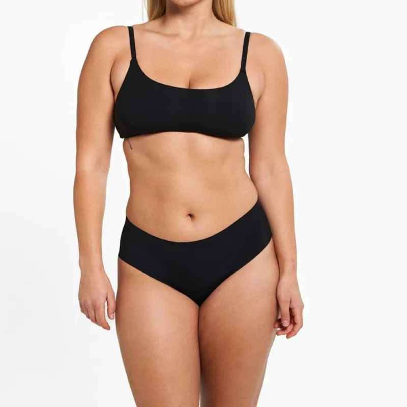 Mid-Rise Cheeky - Seamless Ultrasmooth 2.0 - Black sold by Peach Underwear