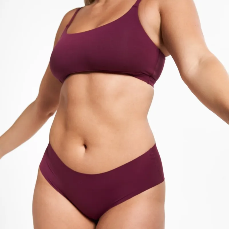 Mid-Rise Bikini Brief - Seamless Ultrasmooth 2.0 - Shiraz sold by Peach Underwear