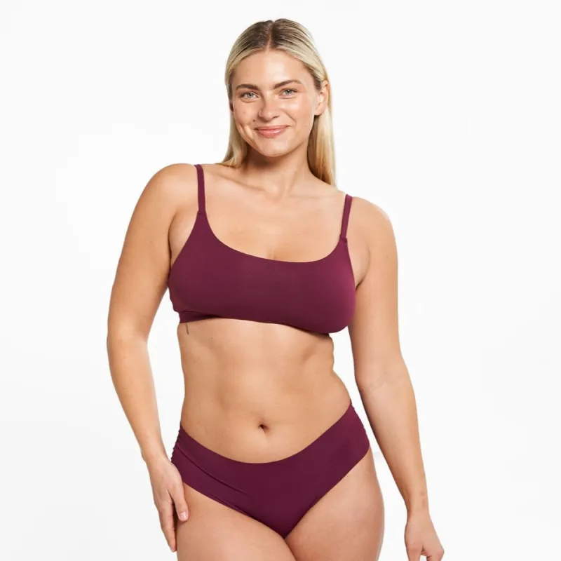 Mid-Rise Cheeky - Seamless Ultrasmooth 2.0 - Shiraz sold by Peach Underwear