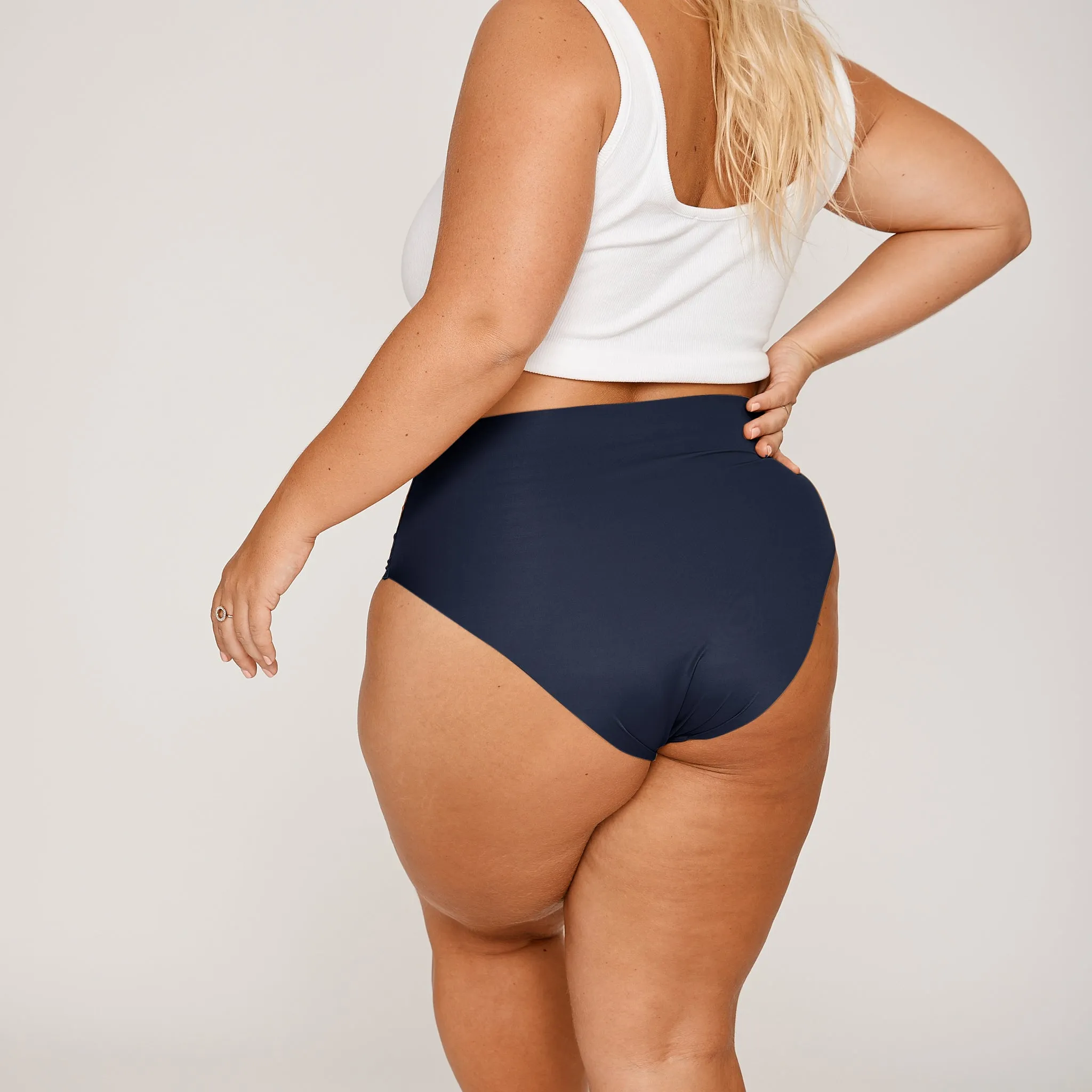 High-Rise Bikini Brief - Seamless Ultrasmooth - Ink sold by Peach Underwear