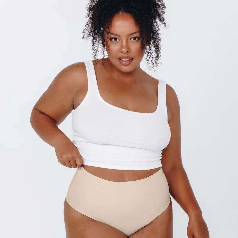 High-Rise Cheeky - Seamless Cotton - Buttermilk sold by Peach Underwear