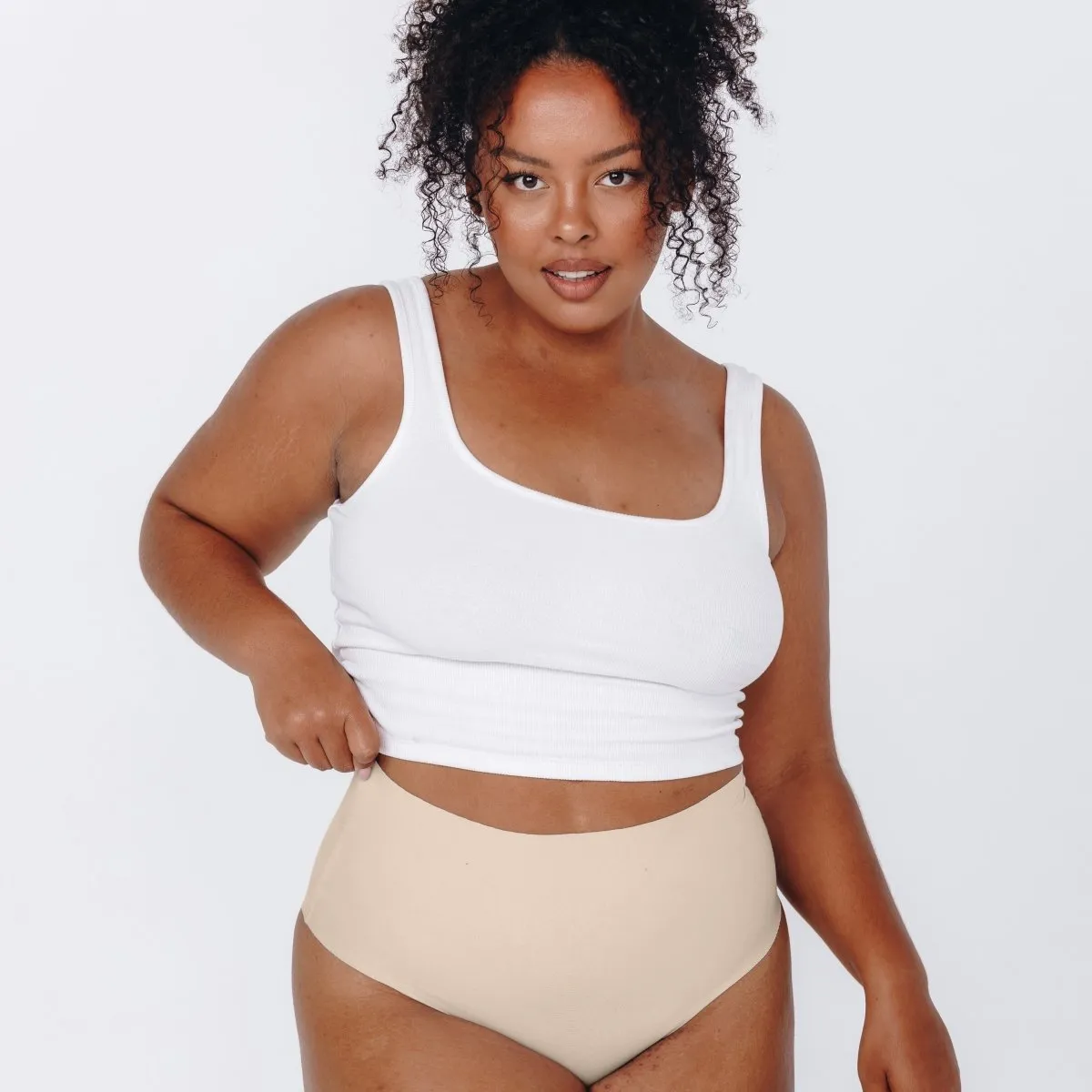 High-Rise Cheeky - Seamless Cotton - Buttermilk sold by Peach Underwear
