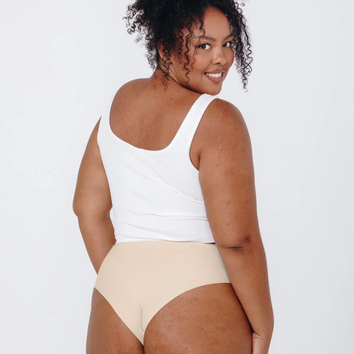 High-Rise Cheeky - Seamless Cotton - Buttermilk sold by Peach Underwear product image thumbnail 3