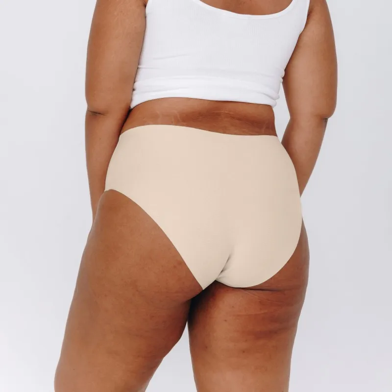 High-Rise Bikini - Seamless Cotton - Buttermilk sold by Peach Underwear