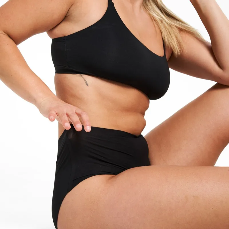 High-Rise Full Brief - Seamless Eco 2.0 - Black sold by Peach Underwear